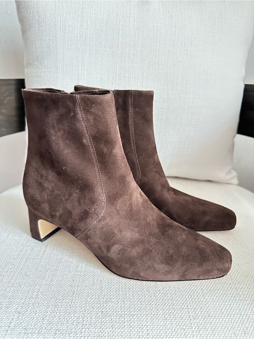 Vince Harlan Dark Brown Suede Ankle Booties